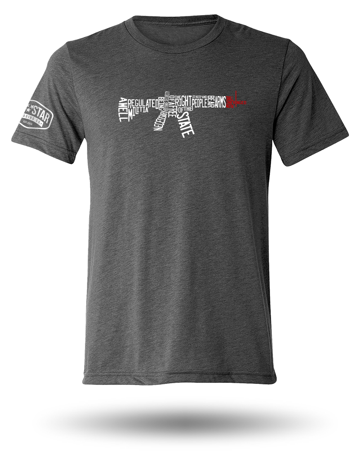 PROUDLY 2A TEE- CHARCOAL