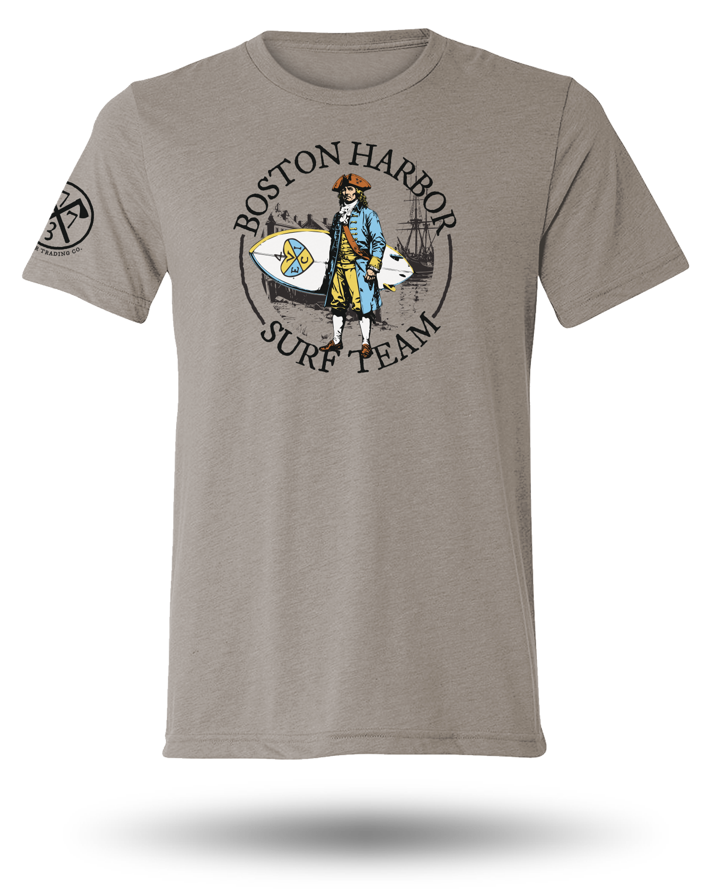 BOSTON HARBOR SURF TEAM TEE - WARM GRAY
