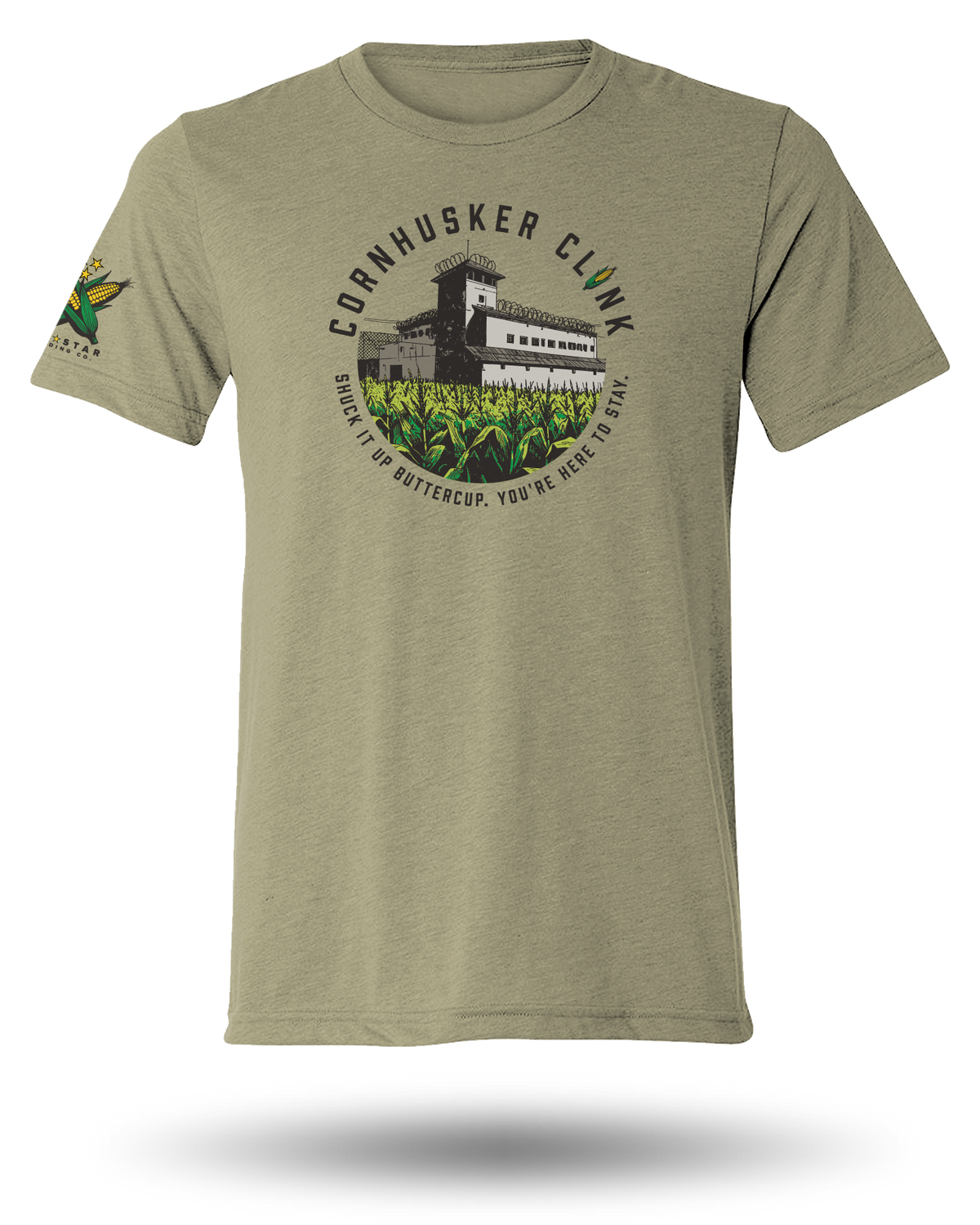 CORNHUSKER CLINK TEE - LIGHT OLIVE