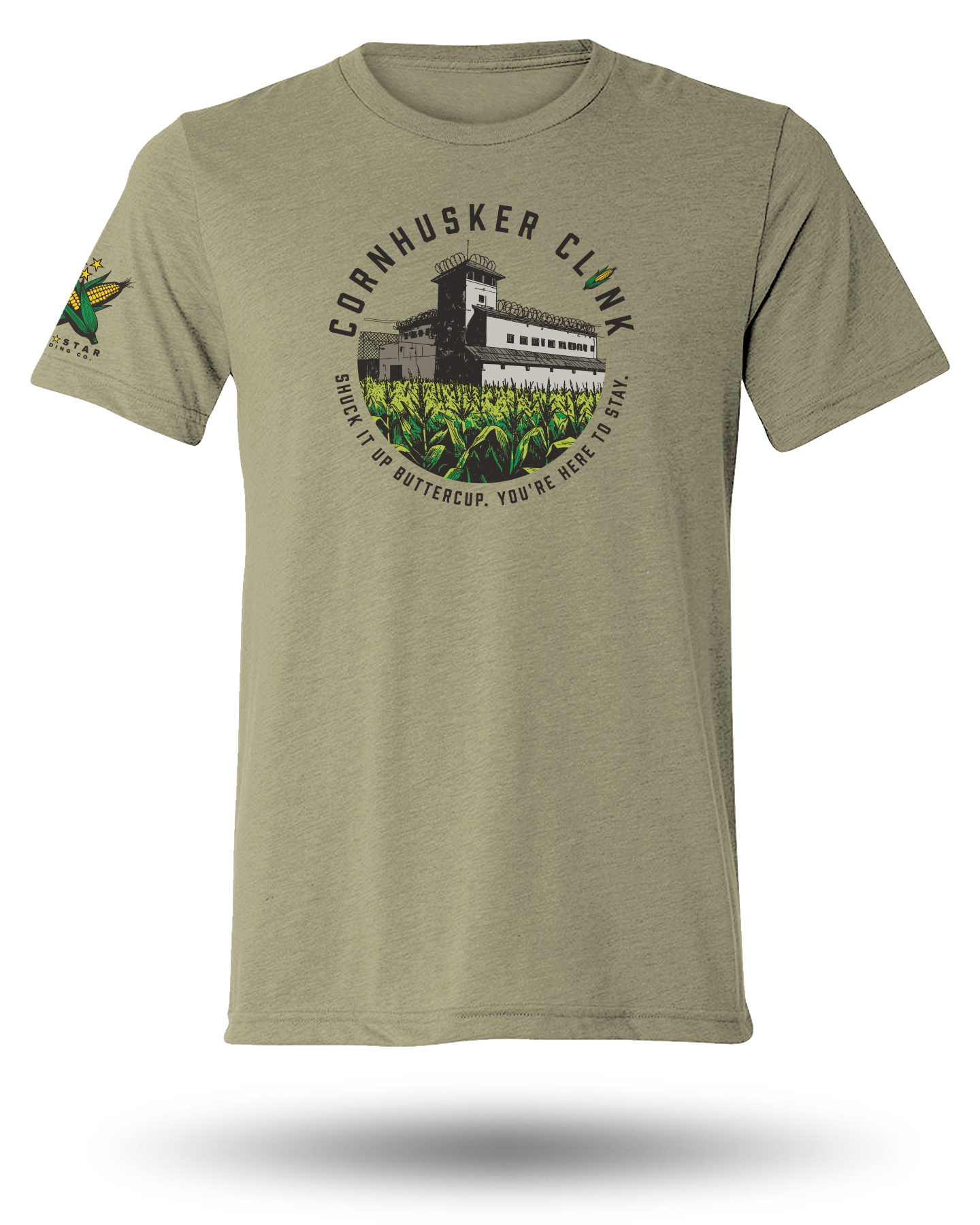 CORNHUSKER CLINK TEE - LIGHT OLIVE