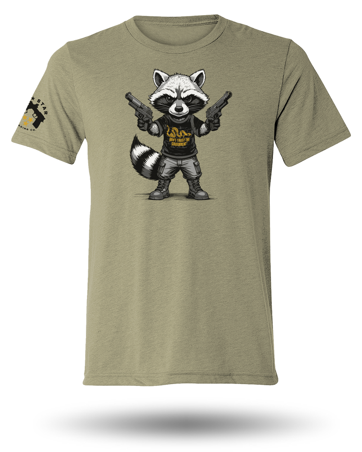 TRASH PANDA DOESN'T TRUST THE GOV TEE - MILITARY GREEN