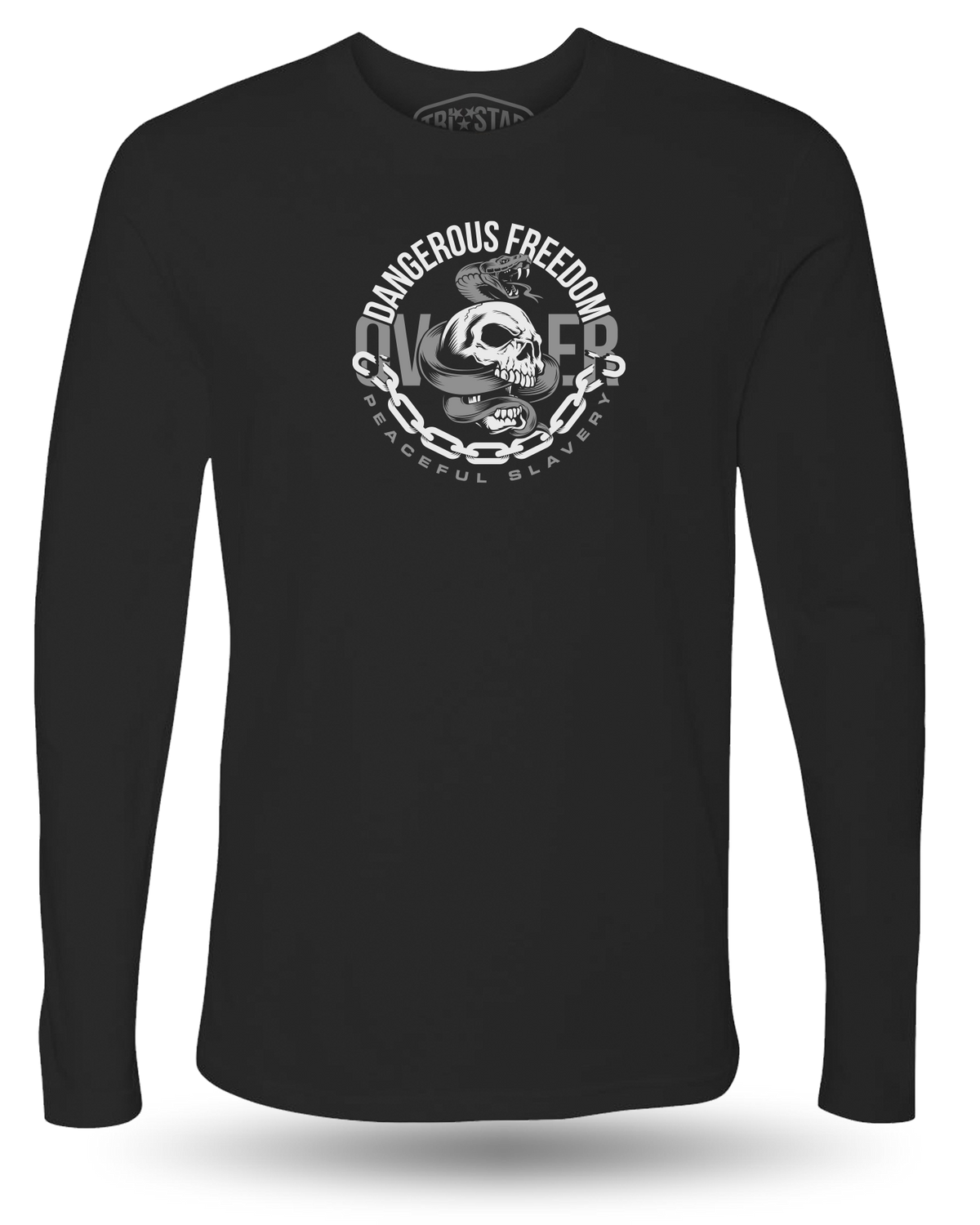 DANGEROUS FREEDOM OVER PEACEFUL SLAVERY LONG SLEEVE - BLACK
