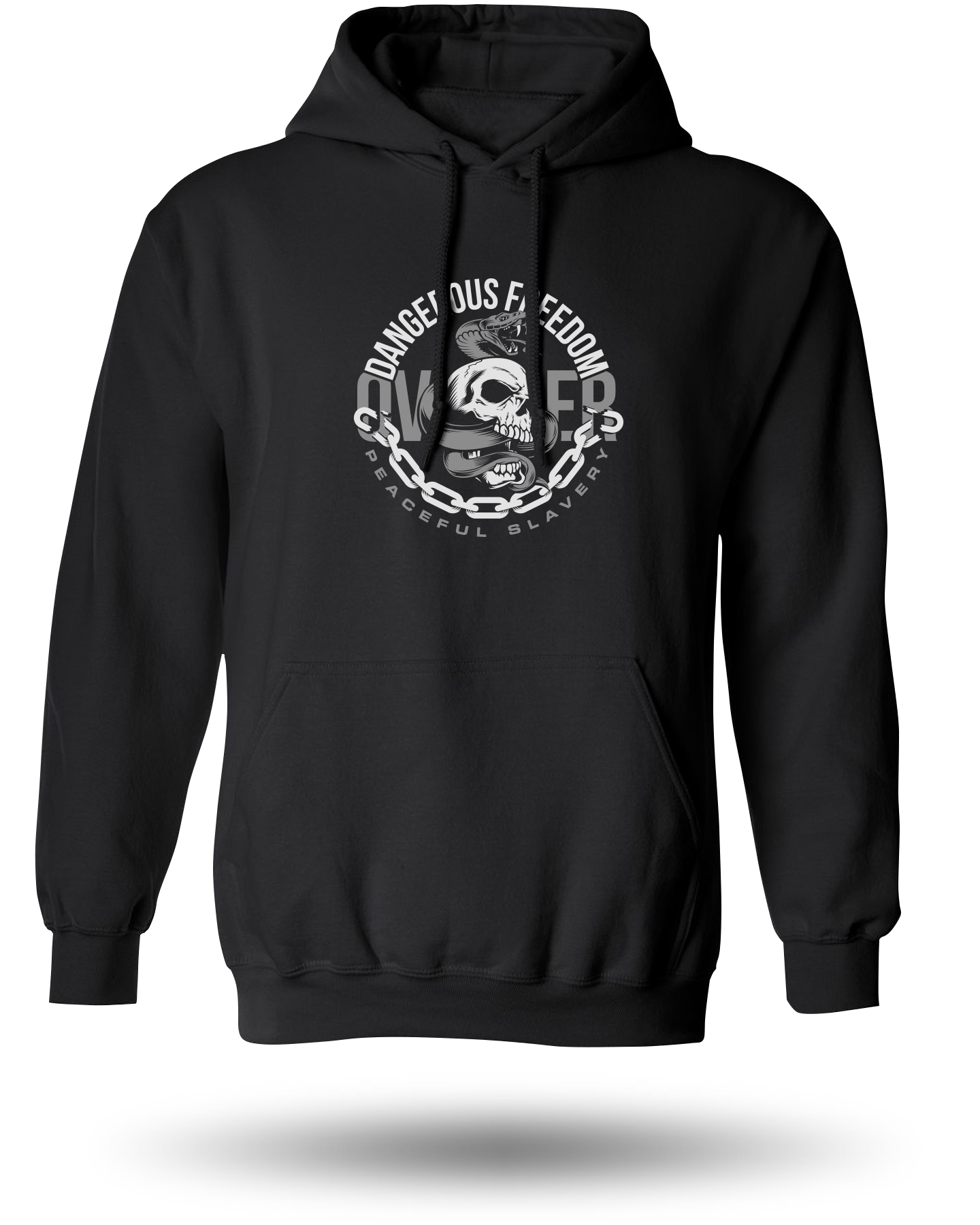 DANGEROUS FREEDOM OVER PEACEFUL SLAVERY HOODIE - BLACK