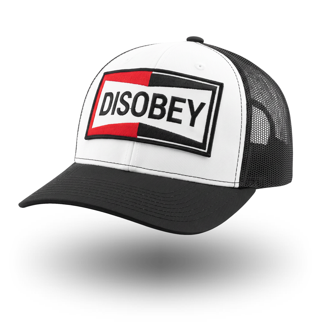 DISOBEY TRUCKER HAT - BLACK &amp; WHITE