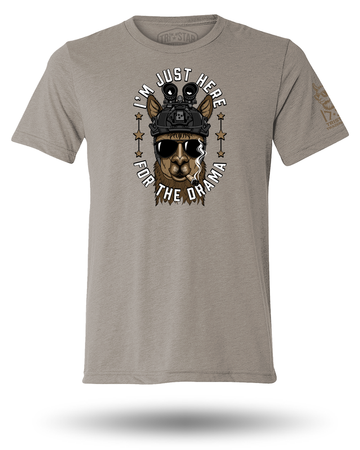 DRAMA LLAMA TEE - STONE