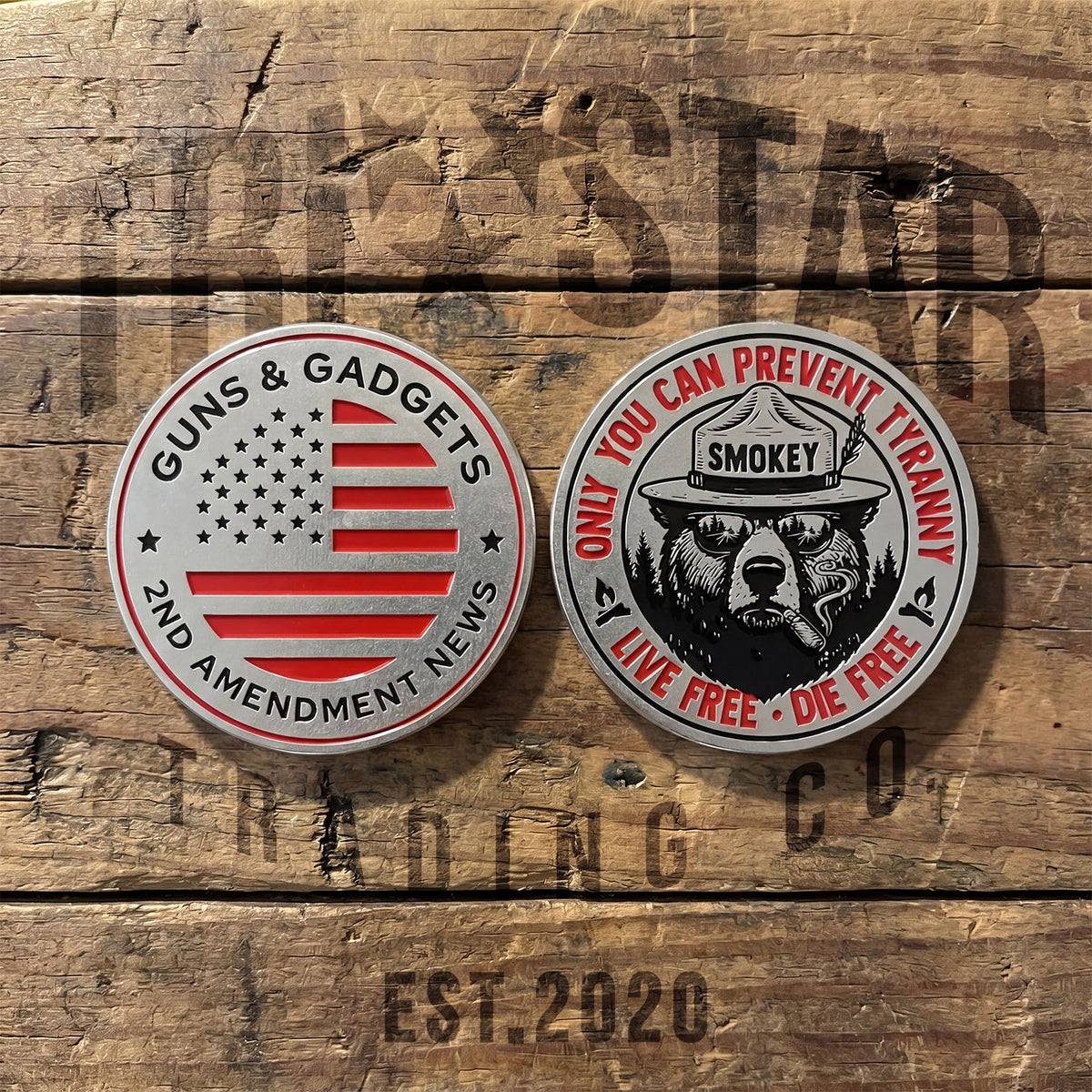 GUNS AND GADGETS CHALLENGE COIN