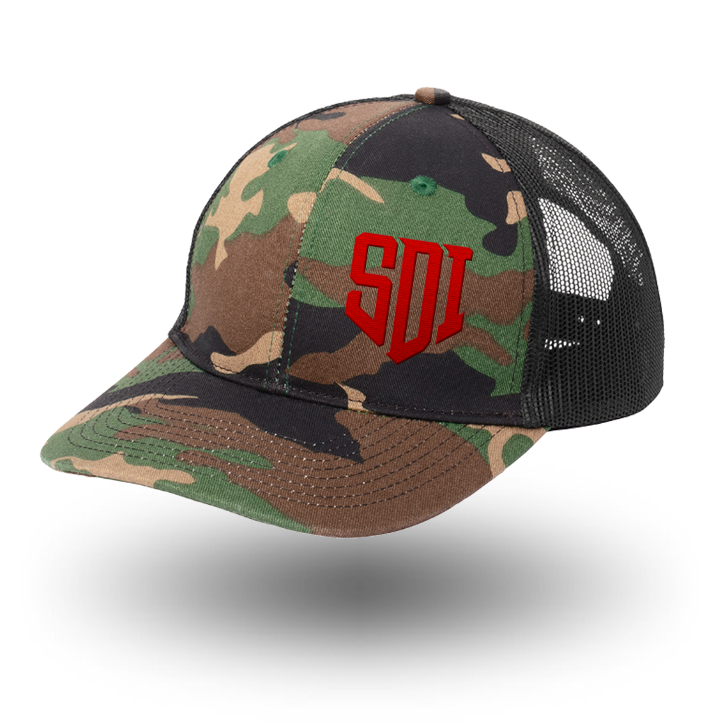 SDI CAMO TRUCKER HAT - WOODLAND - TriStar Trading Co.