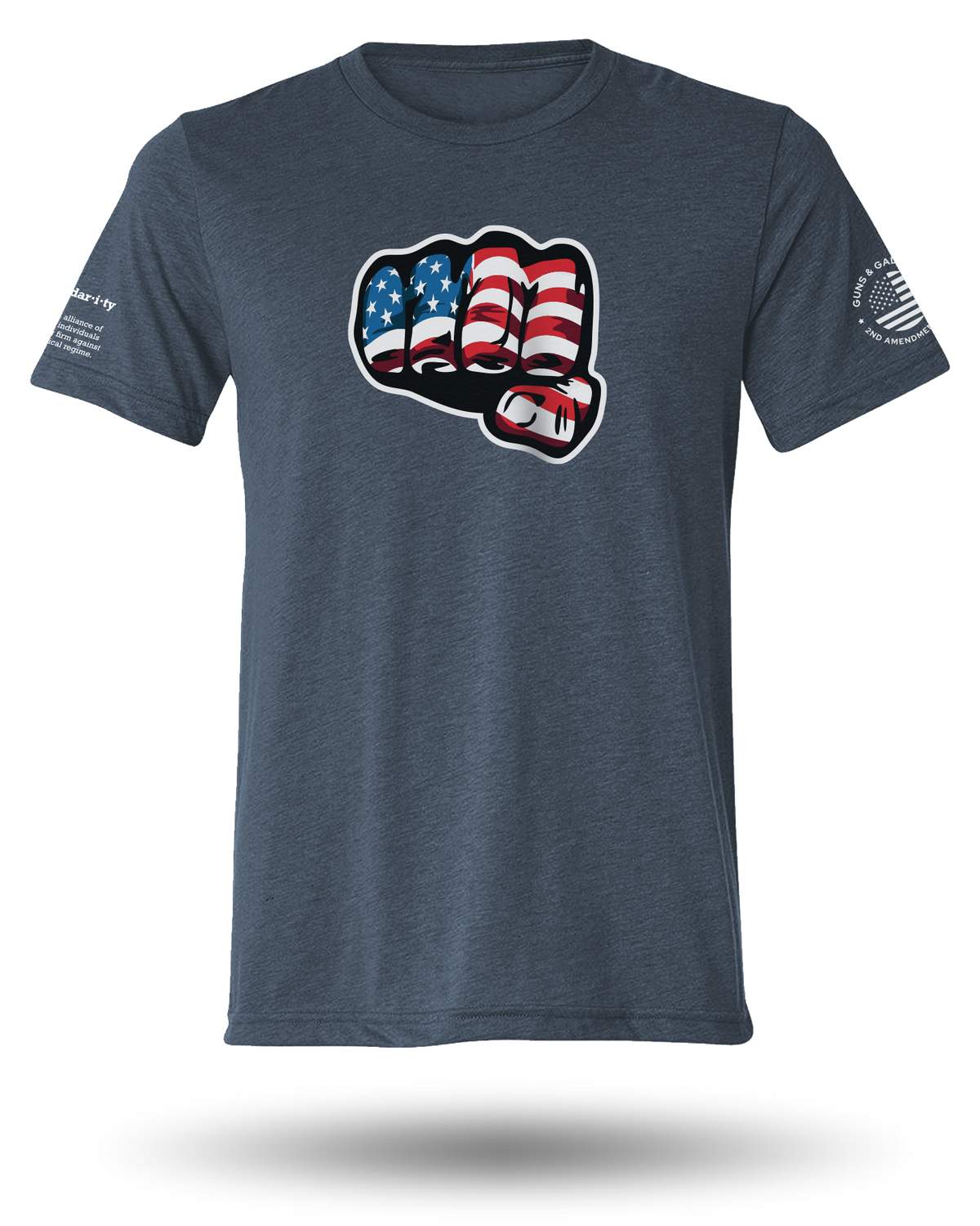 GUNS AND GADGETS SOLIDARITY FIST TEE - MIDNIGHT NAVY