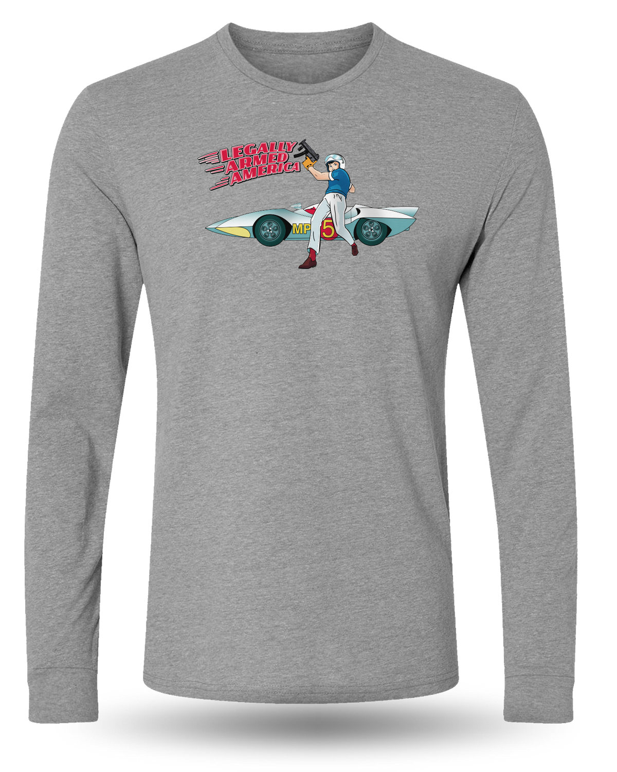 LEGALLY ARMED AMERICA MP-5 SPEED! LONG SLEEVE - GRAY