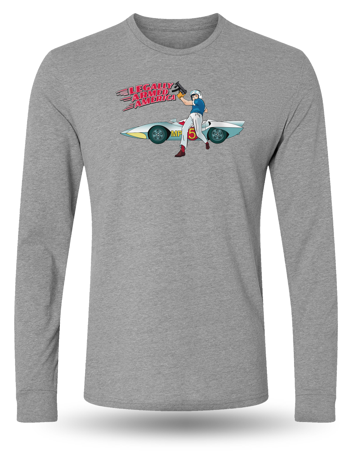 LEGALLY ARMED AMERICA MP-5 SPEED! LONG SLEEVE - GRAY
