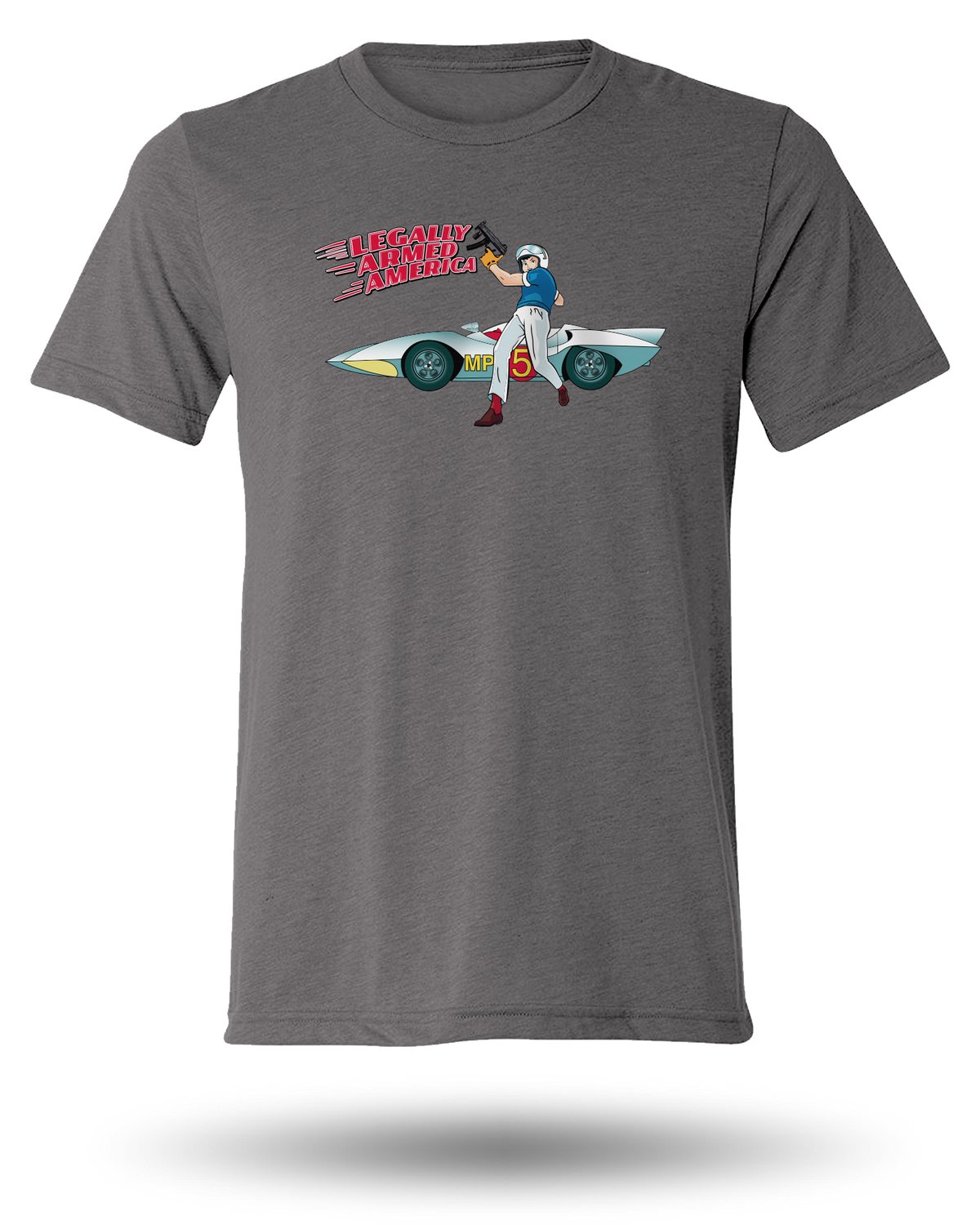 LEGALLY ARMED AMERICA MP-5 SPEED! TEE - HEAVY METAL GRAY