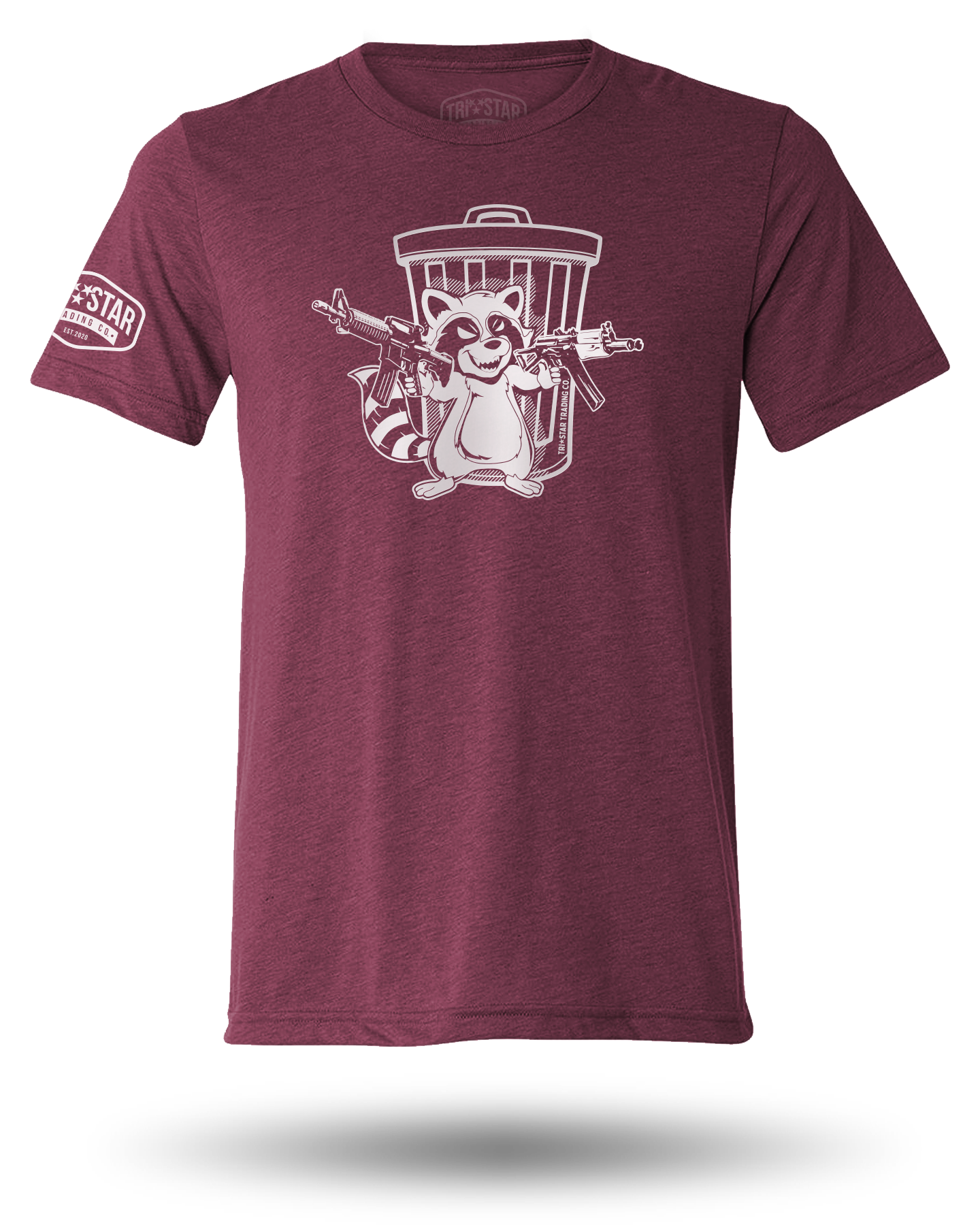 TRASH PANDA TEE - HEATHER MAROON