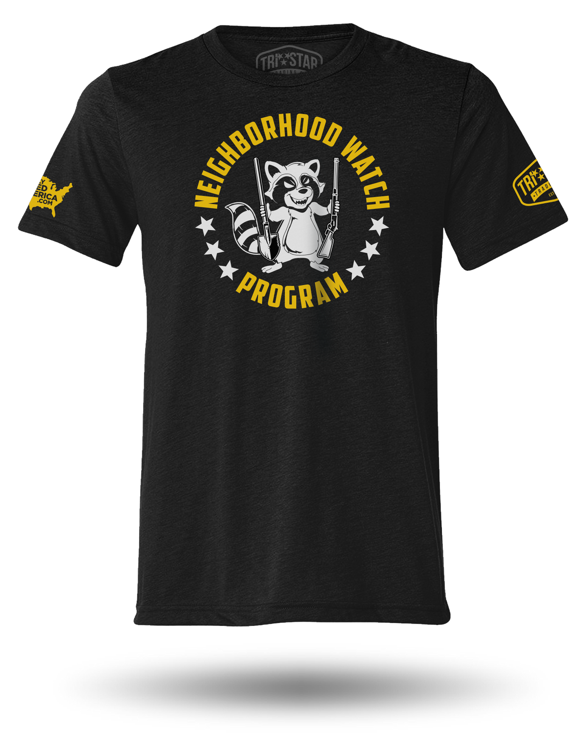 LEGALLY ARMED AMERICA NEIGHBORHOOD WATCH TRASH PANDA TEE - BLACK