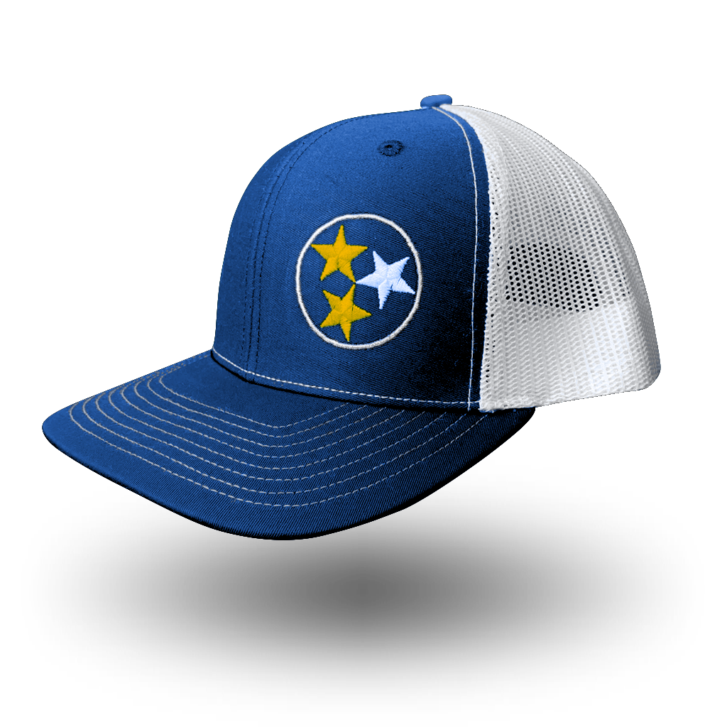 AIM HIGH! US AIR FORCE INSPIRED TRUCKER HAT - ROYAL BLUE & WHITE
