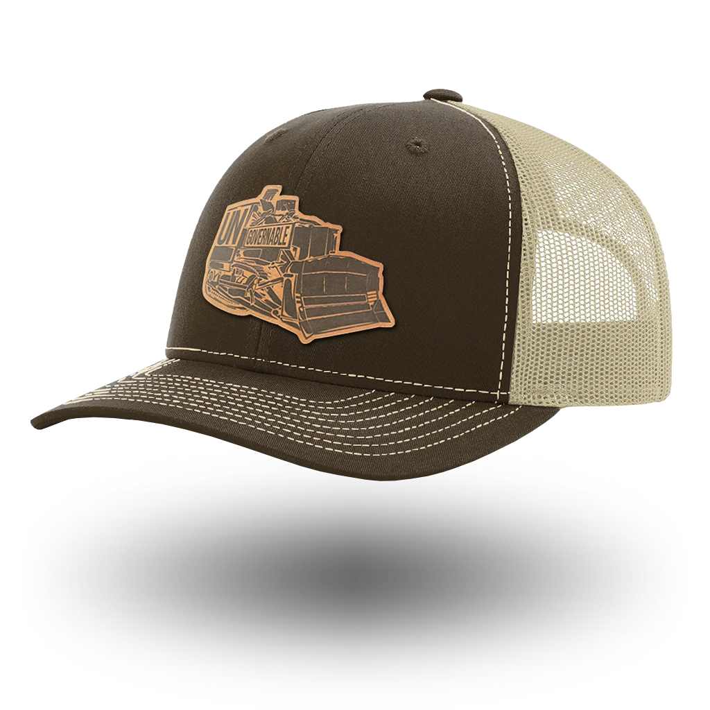 KILLDOZER LEATHER TRUCKER HAT - BROWN