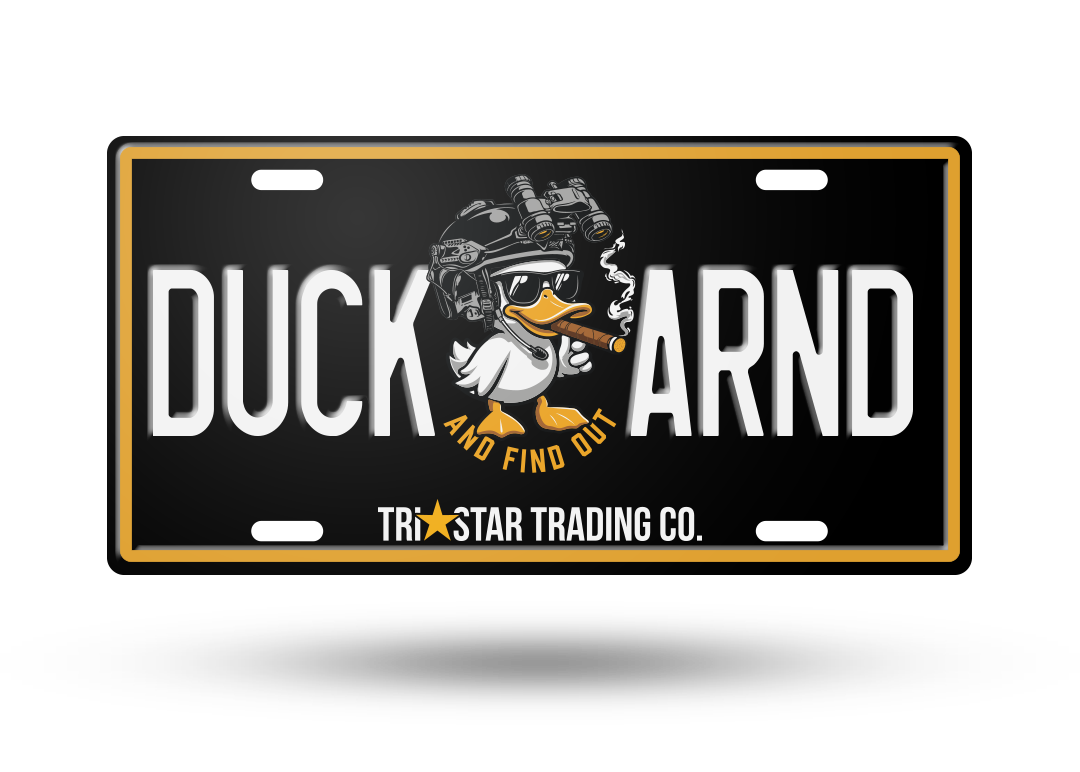 DUCK AROUND LICENSE PLATE