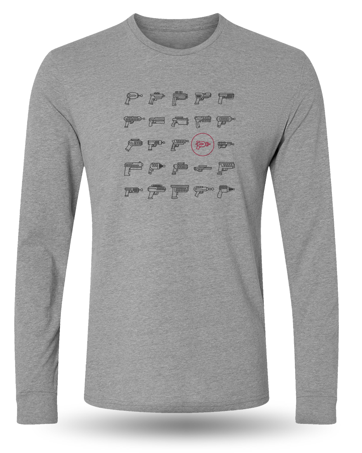 Gray Pew Pew Tactical Retro Laser Tee LONG SLEEVE