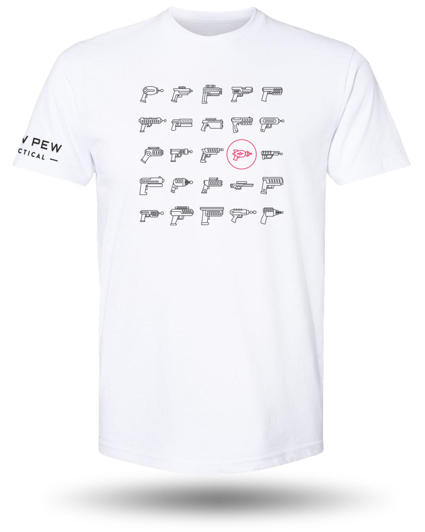 White Pew Pew Tactical Retro Laser Tee