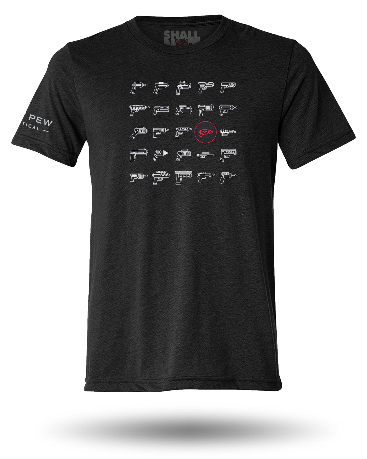 PEW PEW TACTICAL RETRO LASER GRID TEE - CHARCOAL