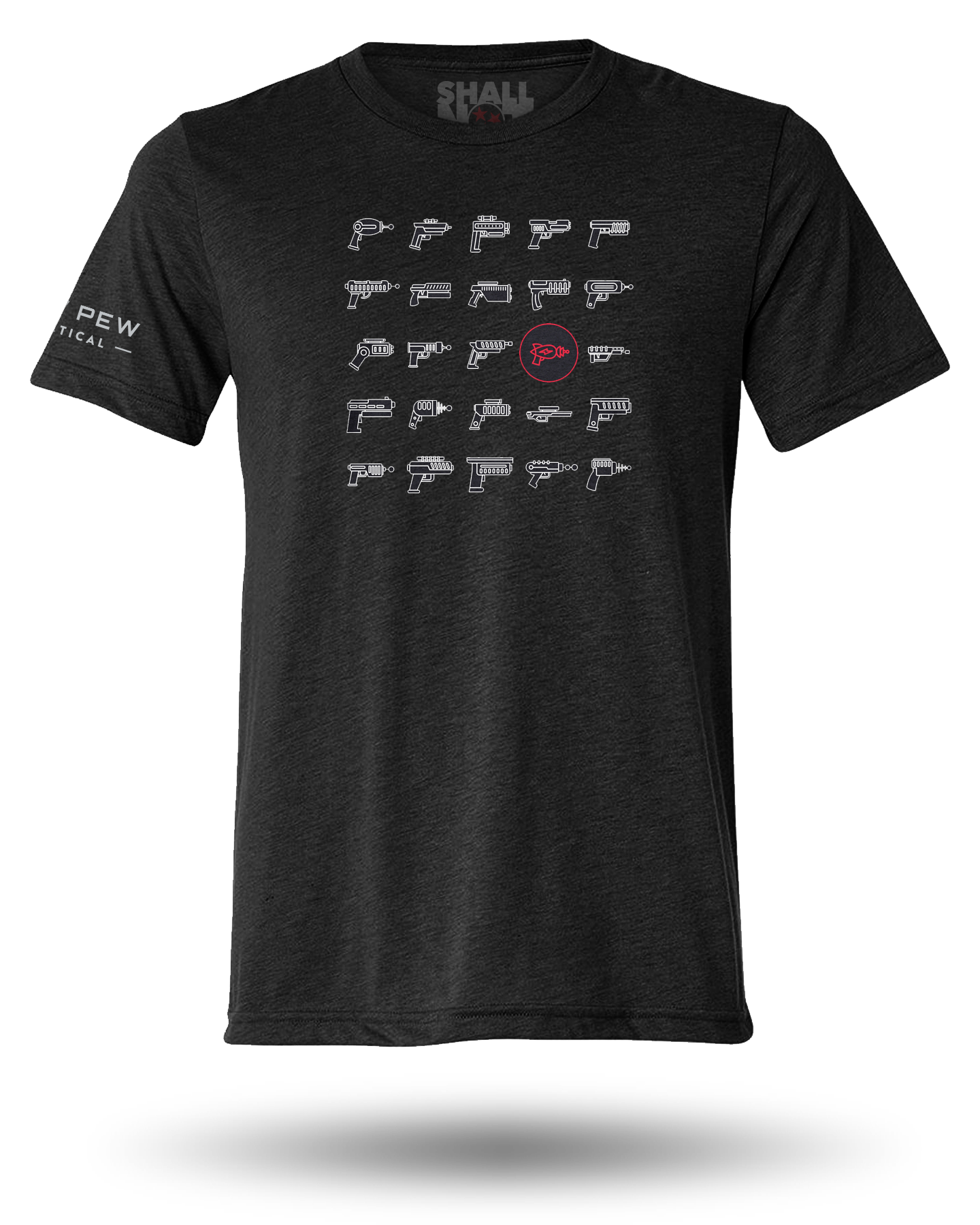 PEW PEW TACTICAL RETRO LASER GRID TEE - CHARCOAL