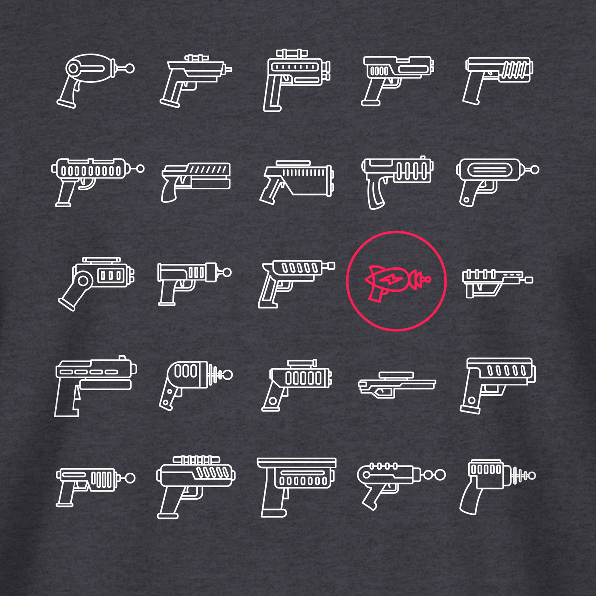 PEW PEW TACTICAL RETRO LASER GRID TEE - CHARCOAL